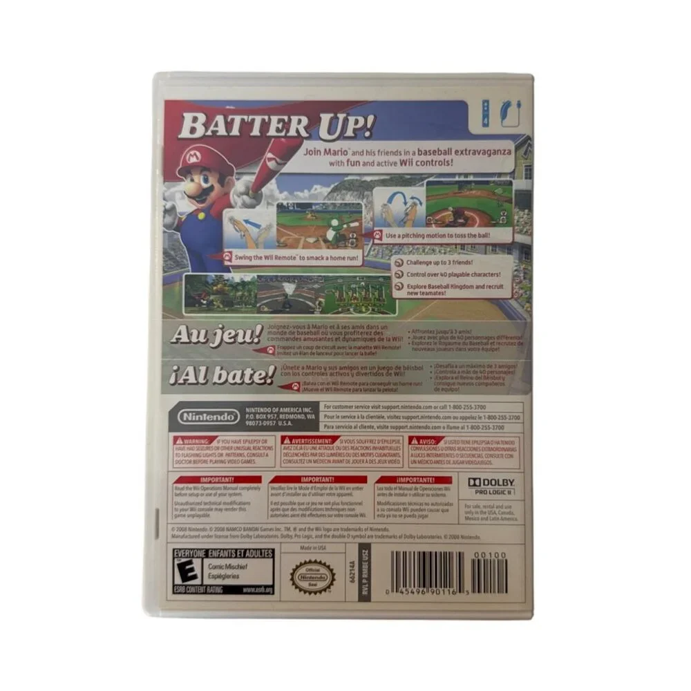 Mario Super Sluggers Nintendo Wii Game Complete W/ Case & Manual - Picture 2 of 4
